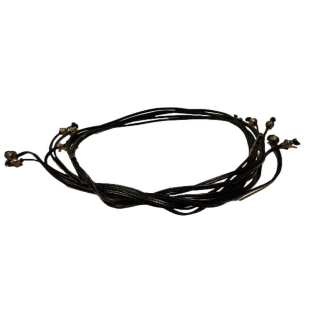 ๐ฃ 90s Vintage Black Tie Belt Silver Detail Each Fringe Like Ends OSFM